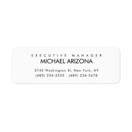 白黒ミニマリストシンプルプレーンモダン ラベル (正面)