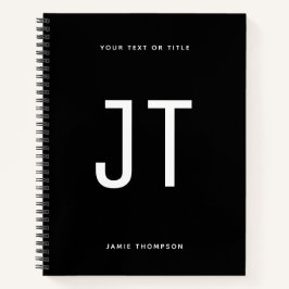 白黒ミニマリストシンプルモノグラモダンム ノートブック