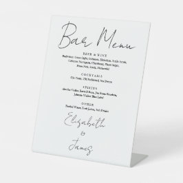 白黒ミニマリストスクリプトバーメニュー 台座サイン