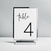 白黒ミニマリストスクリプトブライダルシャワーフラット テーブルナンバー