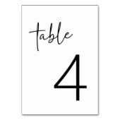 白黒ミニマリストスクリプトブライダルシャワーフラット テーブルナンバー (正面)