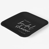 白黒ミニマリストスクリプトブライダルシャワー ペーパープレート (傾斜あり)