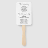 白黒ミニマリストスクリプト結婚式 プログラム ハンドファン (裏面)