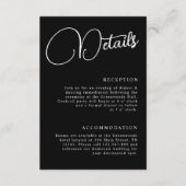 白黒ミニマリストスクリプト詳細結婚の エンクロージャーカード (正面)