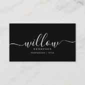 白黒ミニマリストスクリプトQRコード 名刺 (正面)