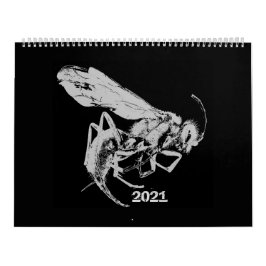 白黒ミニマリストスタイル虫-虫類 カレンダー