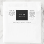 白黒ミニマリストスパイスブレンドギフトラベル 長方形シール (バッグ)