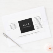 白黒ミニマリストスパイスブレンドギフトラベル 長方形シール (封筒)