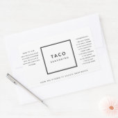 白黒ミニマリストスパイスブレンドギフトラベル 長方形シール (封筒)