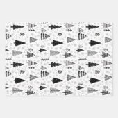 白黒ミニマリストセット3 ラッピングペーパーシート (正面)