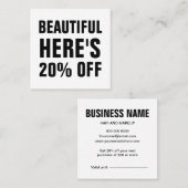 白黒ミニマリストトレンディーシンプル 割引カード (正面/裏面)