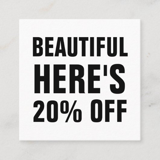 白黒ミニマリストトレンディーシンプル 割引カード (正面)