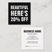 白黒ミニマリストトレンディーシンプル 割引カード (正面/裏面)