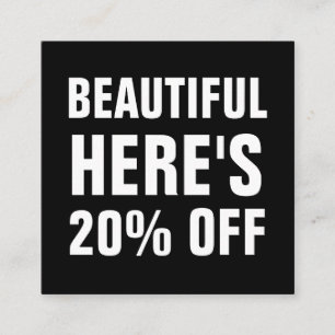 白黒ミニマリストトレンディーシンプル 割引カード