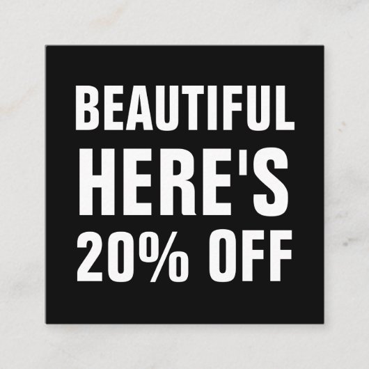 白黒ミニマリストトレンディーシンプル 割引カード (正面)