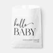 白黒ミニマリストハローベビーベビーシャワー フェイバーバッグ (正面)