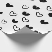 白黒ミニマリストバレンタインデー ラッピングペーパー (角)