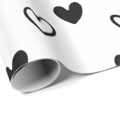 白黒ミニマリストバレンタインデー ラッピングペーパー (ロールコーナー)