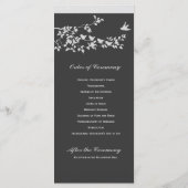 白黒ミニマリストバード結婚式 プログラム (裏面)