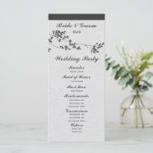 白黒ミニマリストバード結婚式 プログラム (スタンド正面)