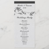 白黒ミニマリストバード結婚式 プログラム (正面)