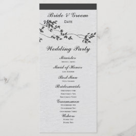 白黒ミニマリストバード結婚式 プログラム