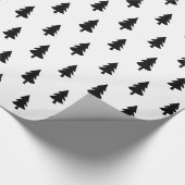 白黒ミニマリストパインツリークリスマスカスタム ラッピングペーパー (角)