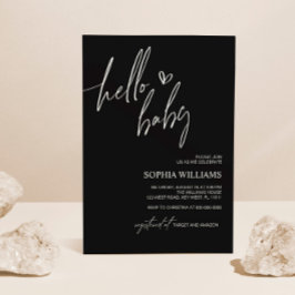 白黒ミニマリストベビーシャワー招待状 招待状