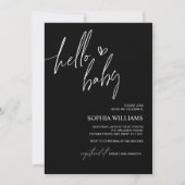 白黒ミニマリストベビーシャワー招待状 招待状 (正面)