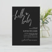 白黒ミニマリストベビーシャワー招待状 招待状 (スタンド正面)