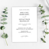 白黒ミニマリストモダンエレガントな結婚式 招待状