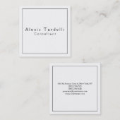 白黒ミニマリストモダンプロフェッショナル スクエア名刺 (正面/裏面)