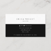 白黒ミニマリストモダン不動産仲介業者 名刺 (裏面)