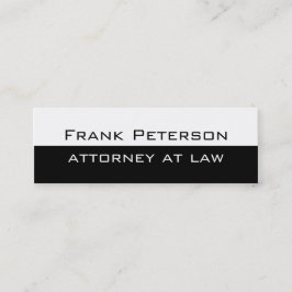 白黒ミニマリストモダン弁護士 スキニー名刺