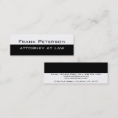 白黒ミニマリストモダン弁護士 スキニー名刺 (正面/裏面)