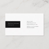 白黒ミニマリストモノグラムイニシャル 名刺 (裏面)