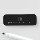 白黒ミニマリストモノグラムプロフェッショナル 名札 (インサイチュ)