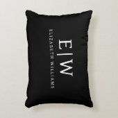 白黒ミニマリストモノグラムモダン アクセントクッション (正面(垂直))