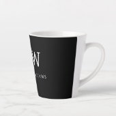 白黒ミニマリストモノグラムモダン カフェラテマグ (右)