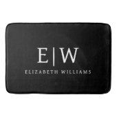 白黒ミニマリストモノグラムモダン バスマット (正面)