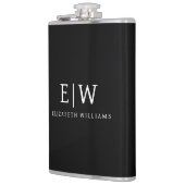 白黒ミニマリストモノグラムモダン フラスク (左)