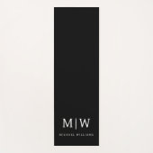 白黒ミニマリストモノグラムモダン ヨガマット (正面)