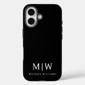 白黒ミニマリストモノグラムモダン Case-Mate iPhoneケース (裏面)