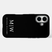 白黒ミニマリストモノグラムモダン Case-Mate iPhoneケース (裏面 (横))
