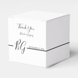 白黒ミニマリストモノグラム結婚ズ フェイバーボックス