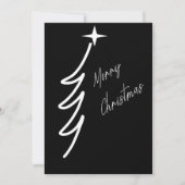 白黒ミニマリストユニークメリークリスマス シーズンカード (正面)