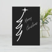 白黒ミニマリストユニークメリークリスマス シーズンカード (スタンド正面)
