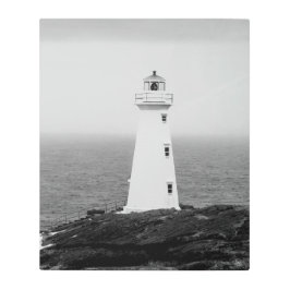 白黒ミニマリストライトハウス メタルプリント