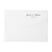 白黒ミニマリストラップのまわりに住所 シール ラップアラウンドラベル (裏面)