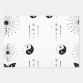 白黒ミニマリストラップ ラッピングペーパーシート (正面3)